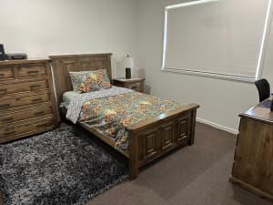 AS NEW Solid Pine Wood King Single Bedroom Suite