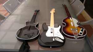 Rare find Set 3 hero guitars & drum set with dongles don