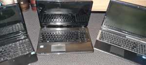 3 laptops for sale. 2 Toshiba satellites and a Samsung 150. They work