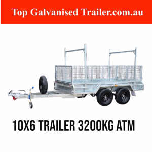 10x5 Dual Axle Trailers with Electric Brakes Top Galvanised Trailer