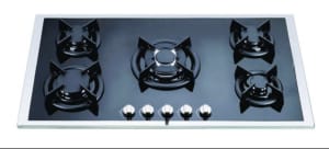 90cm black glass 5 burner GAS cooktop BRAND BEW in box -