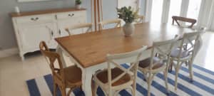Provincial Oak Dining Table 200cm White early settler
