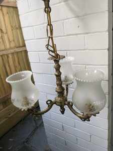 Hanging Chandeliers X 2 and crystals of an antique 8light chandelier