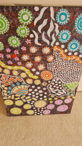 Aboriginal Painting,Rayleen Pula Price,Bush Yams,90cm by 60 cm.COA