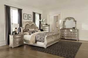 Luxury Cavalier Queen Bed Frame In Silver (King/Suite Available)