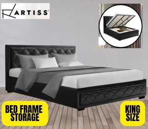 King Size Gas Lift Bed Frame Storage (Brand New)