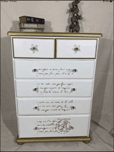 Vintage Hampton Tallboy Chest 6-Drawer Dresser Cabinet Shabby Chic