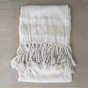 NEW designer woven throw cotton blend 