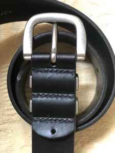 RM Williams Black Leather Belt 42”107cm New - Cleveland