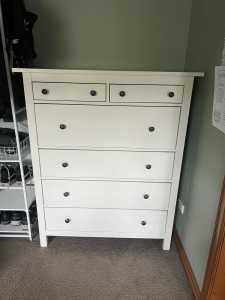 White Hemnes IKEA tallboy drawers