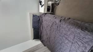 SELLING! Double bed with side table, hisence 40inch TV with TV table