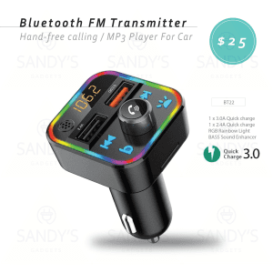 NEW RGB LED Bluetooth FM Transmitter Hand-Free Call&QC3.0 Fast Charge