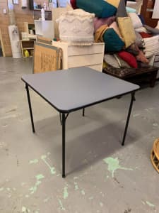 Lovely square trestle tables with a soft top grey surface - 2x avail
