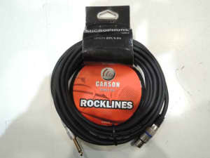 ROM20H Carson Rockline 20ft/6m MIC Cable XLR Jack Black