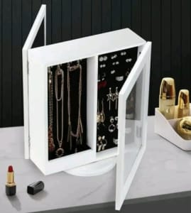 360 Degree Rotating double sided Jewellery Cabinet Organiser