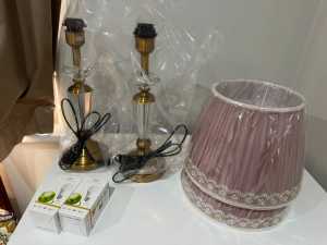 Brand New: Two table lamps with two LED bulbs