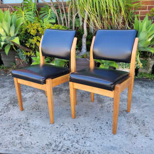 Pair of restored Mid Century dining chairs by Wrightbilt. 