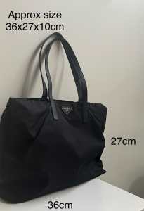 Authentic PRADA black nylon tote bag