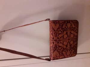 Vintage Embossed leather bag Mandaly Burma