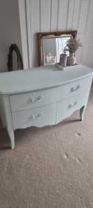 Green/blue shabby chic painted dresser drawers