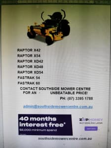 Hustler Zero Turn Sale Southside Mower Centre 40 months Interest free
