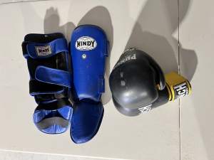 Boxing gloves/ shin pads