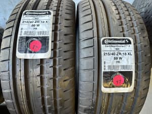 2x 215/40r18 continental sports contact 2 MO