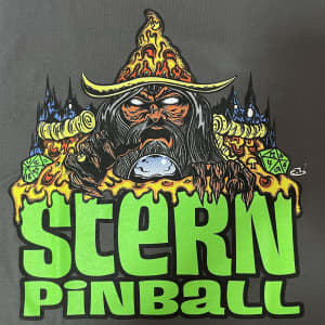 Stern Pinball Wizard Pizza T-Shirt - Size XL - US Import New