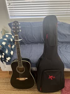 Guitar(adult size)include capo,pic,bag,new strings