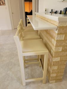 Timber and leather Bar stools