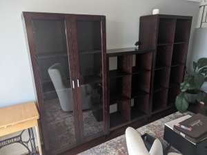 3 piece wall display unit, bookcase. 