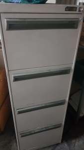 White 4 drawer metal filing cabinet - Namco