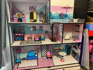 LOL doll house- 3 stories complete with furniture and dolls