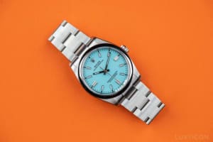 Rolex Oyster Perpetual 36mm Turquoise Blue 126000 Watch in mint cond