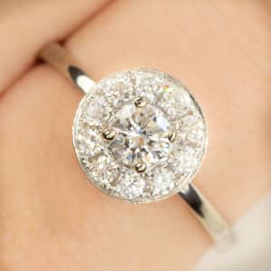 Diamond Engagement Ring and Wedding Band 18K Gold