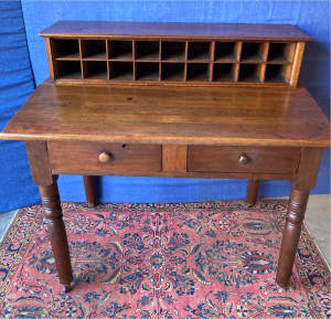 Antique oak American postal desk