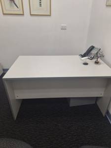 Office Desk grey with a steel 2 drawer detachable filing cabinet 