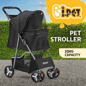 Pet Stroller Pram Dog Cat Carrier Cage Travel Pushchair Foldable