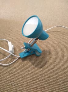 Lamp with clamp for desk or bed