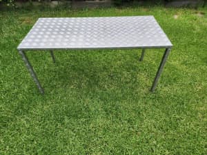 Checker plate topped bench