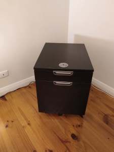 Black IKEA Lockable Filing Cabinet
