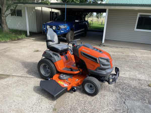Ride on mower. Husqvarna TS354 lawn tractor and trailer. 12 mths old