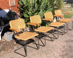 4 Cesca mcm dining chairs rattan chrome rare Italy