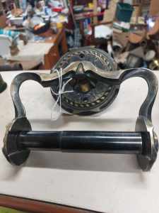 Toilet roll holder, cast brass ornate