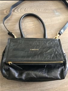 Pandora box medium black leather bag
