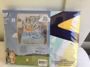 BRAND NEW Bluey Cotton - Reversible Quilt Cover Set (Double Size) 