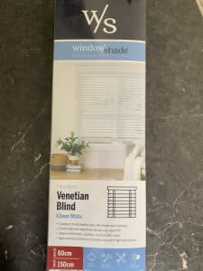 White Venetian blinds faux wood