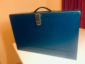 Retro metal filing briefcase with keys