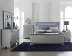 Elegant Allura Queen Bed Frame in Silver ( King /Suite Available)