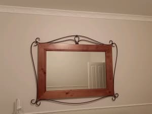 Large mirror with metal edging